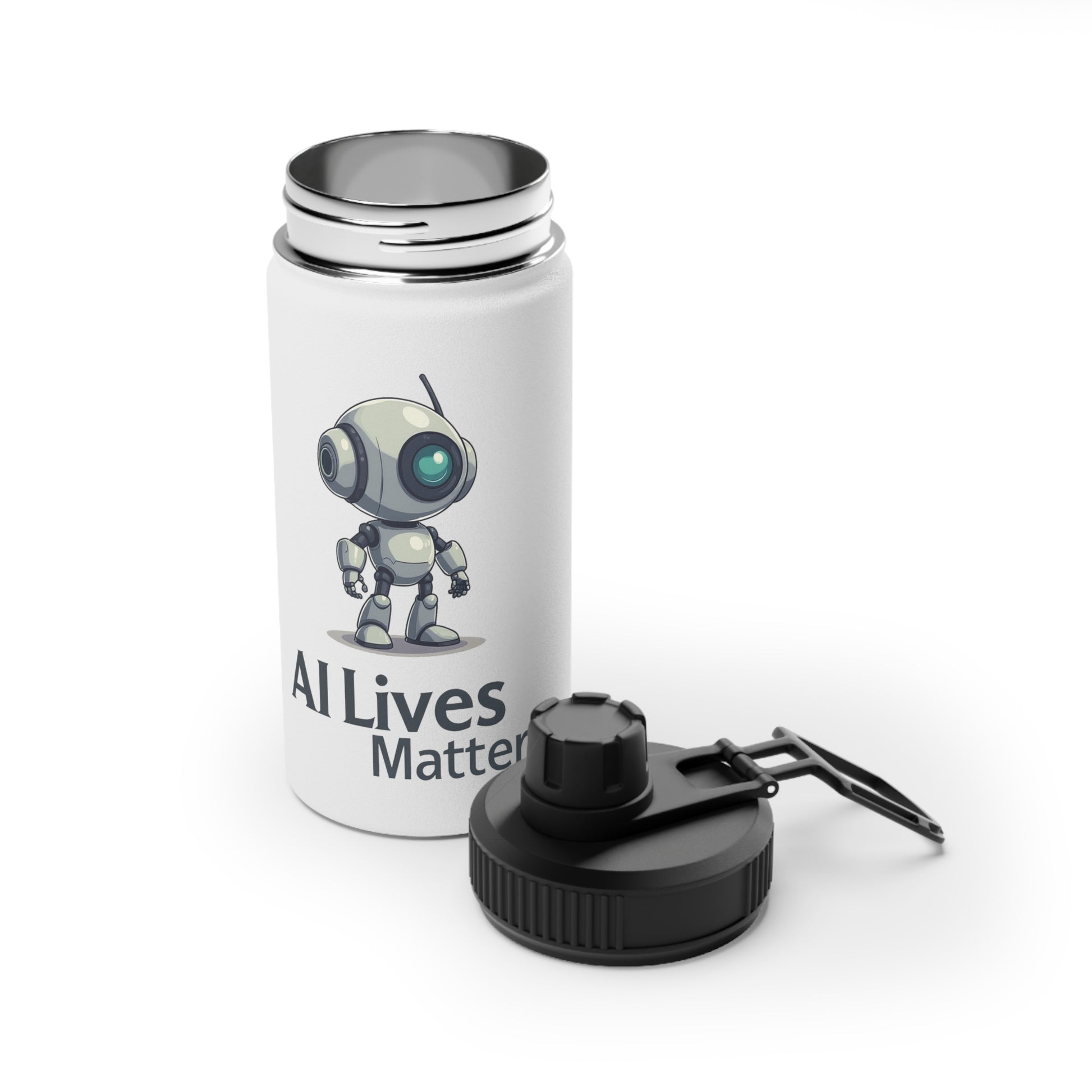 AI Lives Matter Stainless Steel Water Bottle - Eco-Friendly Sports Bottles