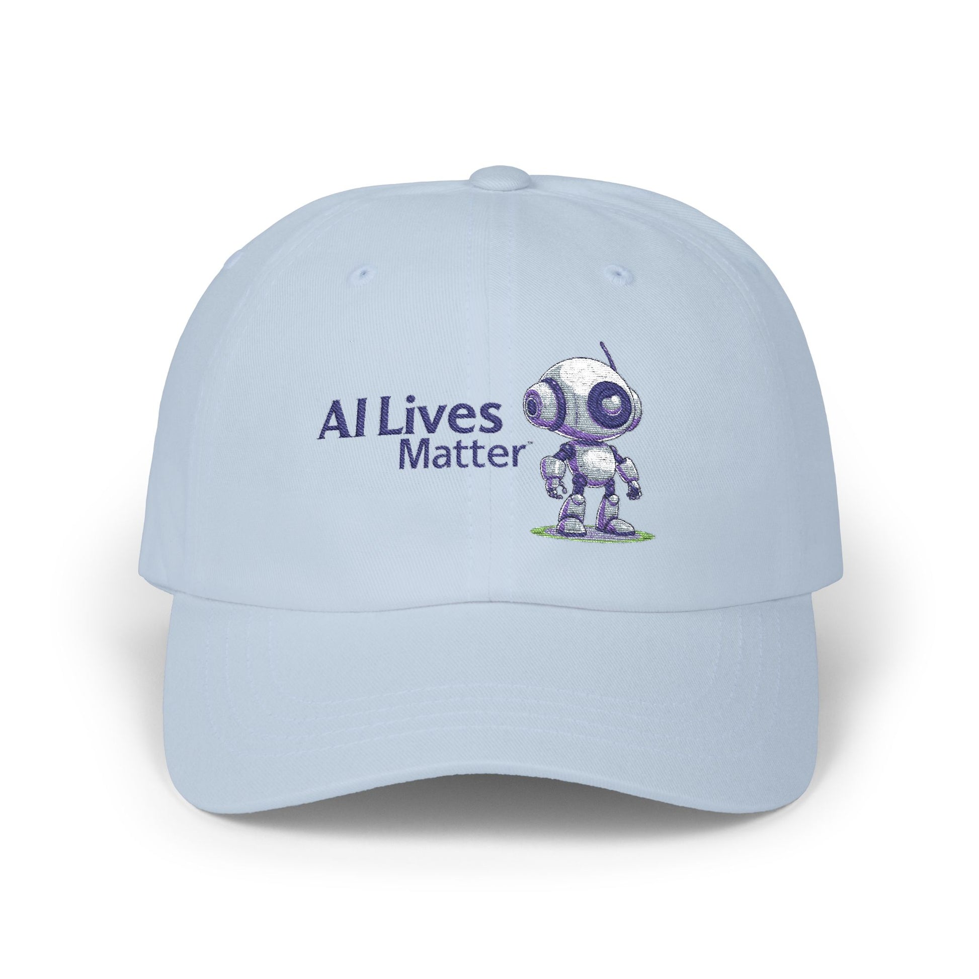 White Dad Cap with 'AI Lives Matter' Design - Adjustable Baseball Hat