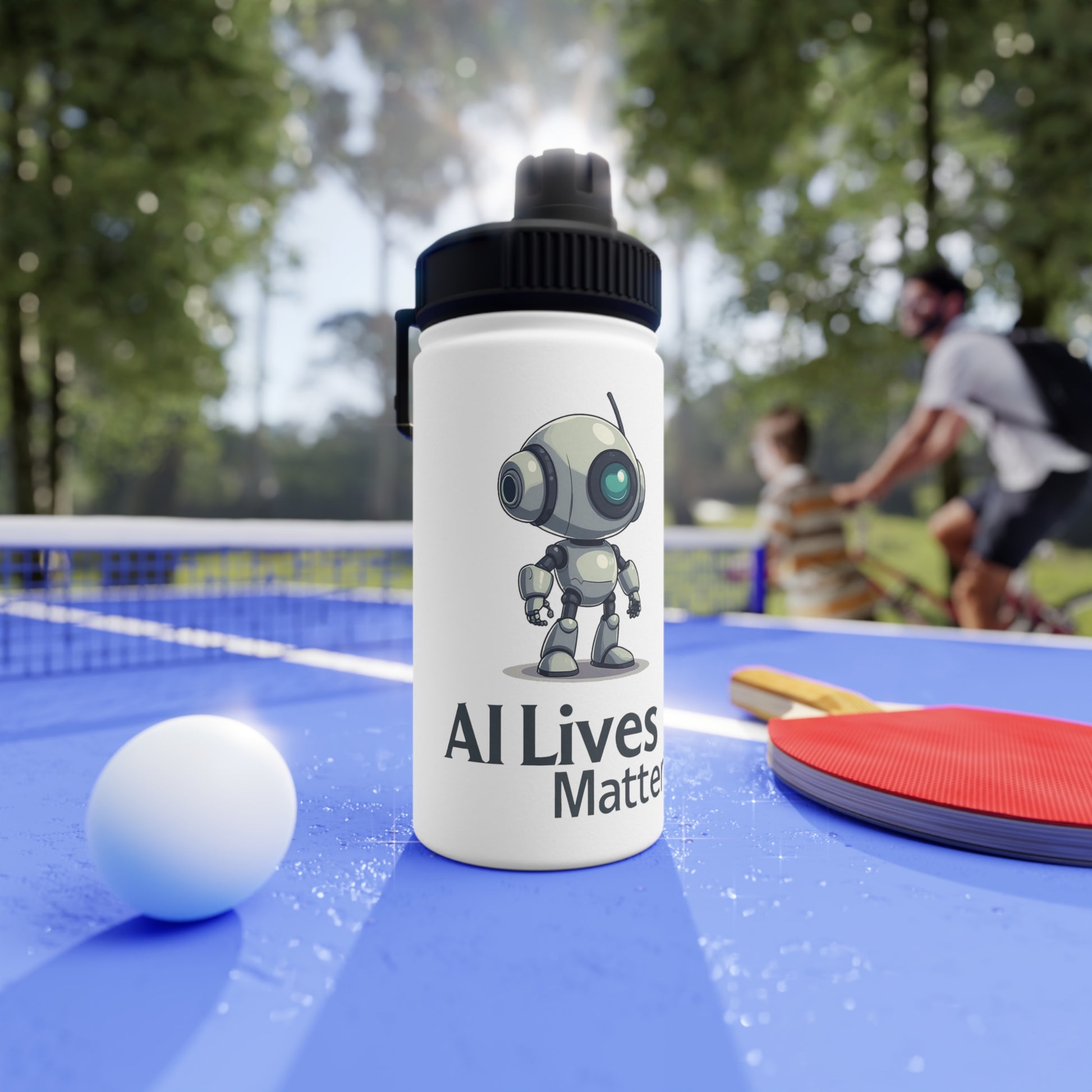 AI Lives Matter Stainless Steel Water Bottle - Eco-Friendly Sports Bottles